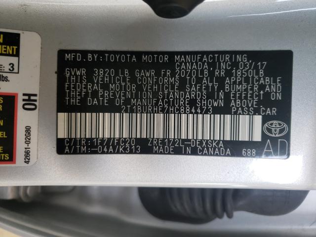 Photo 9 VIN: 2T1BURHE7HC884473 - TOYOTA COROLLA L 