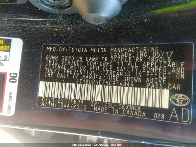 Photo 8 VIN: 2T1BURHE7HC914944 - TOYOTA COROLLA 