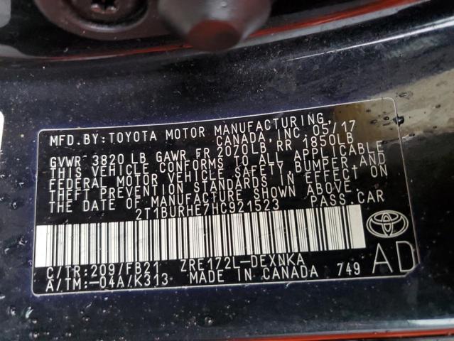 Photo 12 VIN: 2T1BURHE7HC921523 - TOYOTA COROLLA 