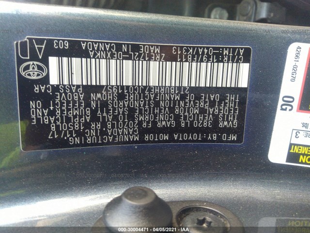 Photo 8 VIN: 2T1BURHE7JC011957 - TOYOTA COROLLA 