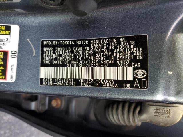 Photo 11 VIN: 2T1BURHE7KC125457 - TOYOTA COROLLA L 