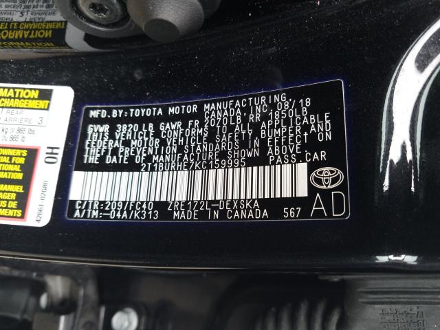 Photo 9 VIN: 2T1BURHE7KC159995 - TOYOTA COROLLA L 