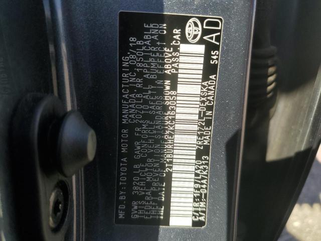 Photo 11 VIN: 2T1BURHE7KC163058 - TOYOTA COROLLA L 