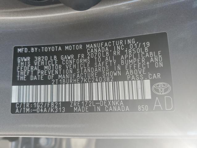 Photo 11 VIN: 2T1BURHE7KC240382 - TOYOTA COROLLA L 