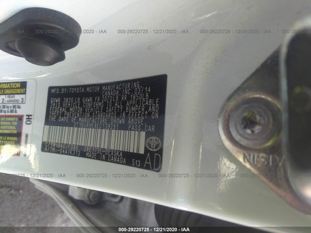 Photo 8 VIN: 2T1BURHE8EC139291 - TOYOTA COROLLA 