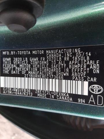 Photo 9 VIN: 2T1BURHE8EC173666 - TOYOTA COROLLA L 