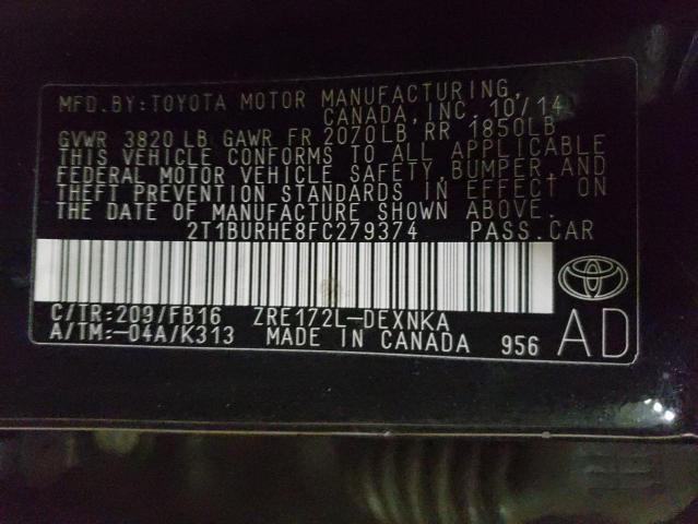 Photo 11 VIN: 2T1BURHE8FC279374 - TOYOTA COROLLA L 