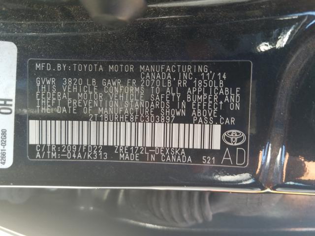 Photo 9 VIN: 2T1BURHE8FC303897 - TOYOTA COROLLA L 