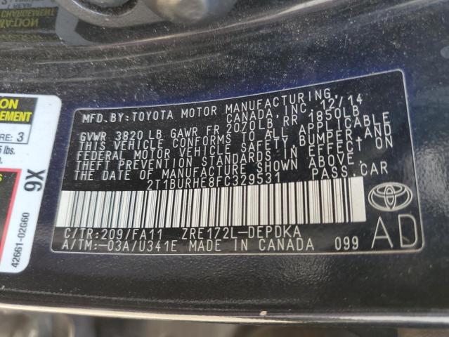 Photo 11 VIN: 2T1BURHE8FC329531 - TOYOTA COROLLA L 