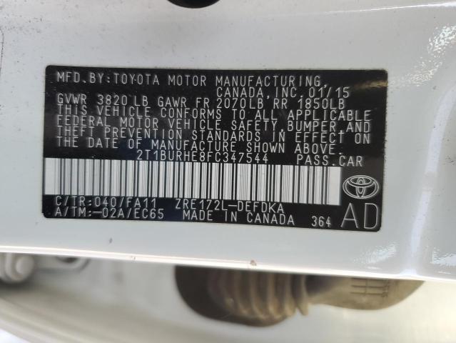 Photo 12 VIN: 2T1BURHE8FC347544 - TOYOTA COROLLA L 