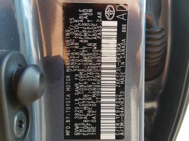 Photo 9 VIN: 2T1BURHE8FC348872 - TOYOTA COROLLA L 