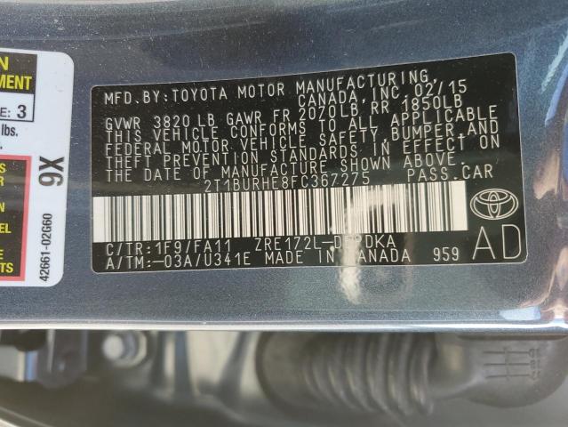 Photo 11 VIN: 2T1BURHE8FC367275 - TOYOTA COROLLA 