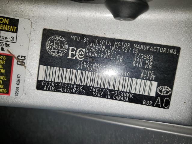 Photo 11 VIN: 2T1BURHE8FC385310 - TOYOTA COROLLA L 