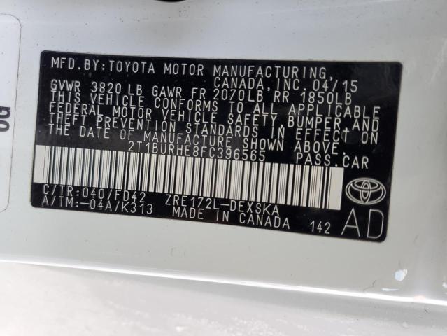 Photo 12 VIN: 2T1BURHE8FC396565 - TOYOTA COROLLA L 