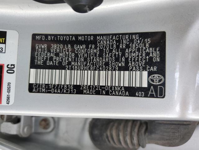 Photo 12 VIN: 2T1BURHE8FC402879 - TOYOTA COROLLA L 