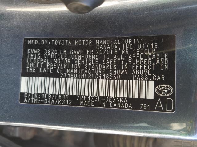 Photo 9 VIN: 2T1BURHE8FC416250 - TOYOTA COROLLA L 