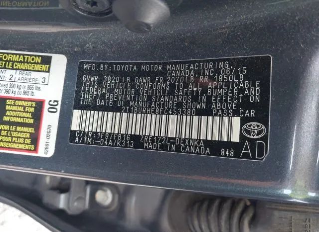 Photo 8 VIN: 2T1BURHE8FC453380 - TOYOTA COROLLA 