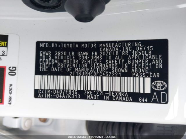 Photo 8 VIN: 2T1BURHE8FC457221 - TOYOTA COROLLA 