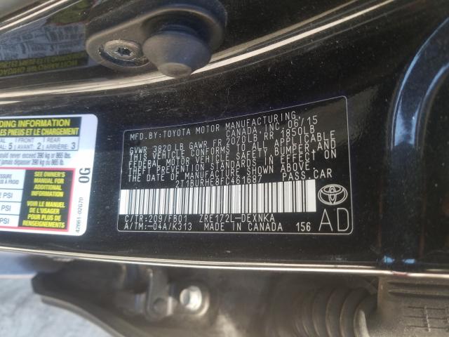 Photo 9 VIN: 2T1BURHE8FC461687 - TOYOTA COROLLA L 