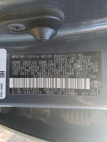 Photo 9 VIN: 2T1BURHE8FC473595 - TOYOTA COROLLA L 