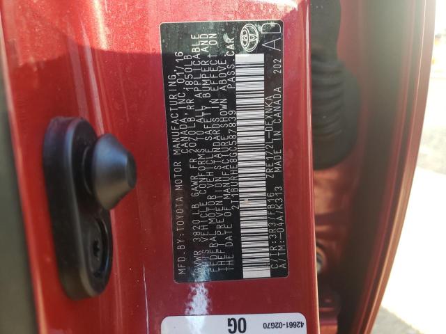 Photo 9 VIN: 2T1BURHE8GC587839 - TOYOTA COROLLA L 