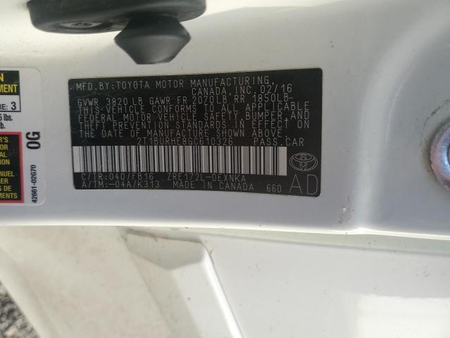 Photo 12 VIN: 2T1BURHE8GC610326 - TOYOTA COROLLA L 