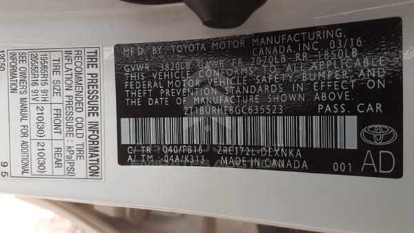 Photo 4 VIN: 2T1BURHE8GC635523 - TOYOTA COROLLA 