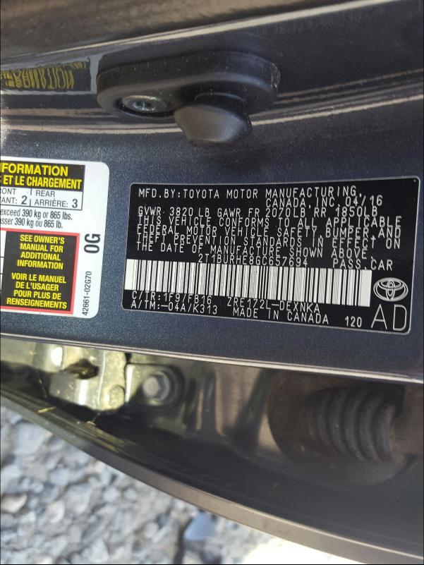 Photo 9 VIN: 2T1BURHE8GC657694 - TOYOTA COROLLA L 