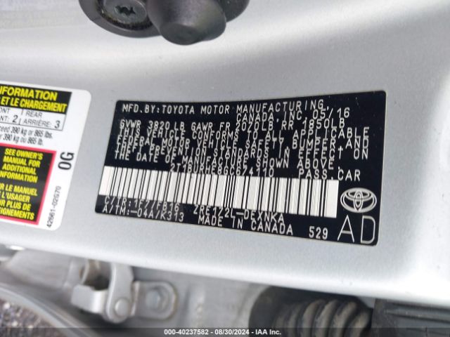 Photo 8 VIN: 2T1BURHE8GC674110 - TOYOTA COROLLA 