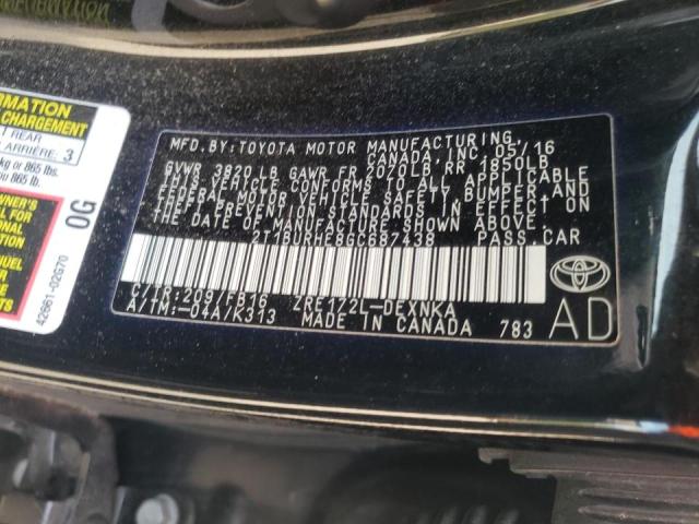 Photo 9 VIN: 2T1BURHE8GC687438 - TOYOTA COROLLA 