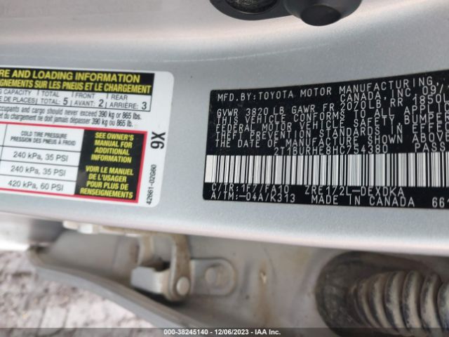 Photo 8 VIN: 2T1BURHE8HC754380 - TOYOTA COROLLA 