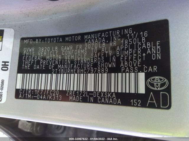 Photo 8 VIN: 2T1BURHE8HC797889 - TOYOTA COROLLA 