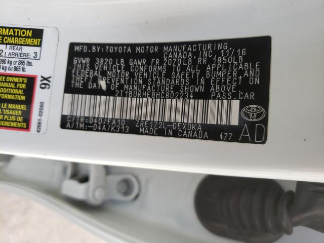 Photo 9 VIN: 2T1BURHE8HC802234 - TOYOTA COROLLA L 