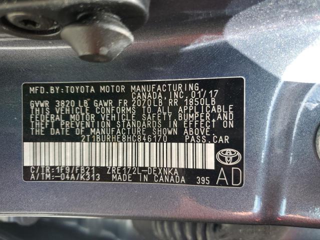 Photo 12 VIN: 2T1BURHE8HC846170 - TOYOTA COROLLA 