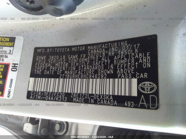 Photo 8 VIN: 2T1BURHE8HC846282 - TOYOTA COROLLA 