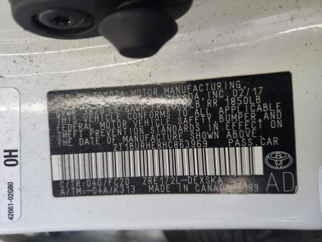 Photo 9 VIN: 2T1BURHE8HC863969 - TOYOTA COROLLA L 