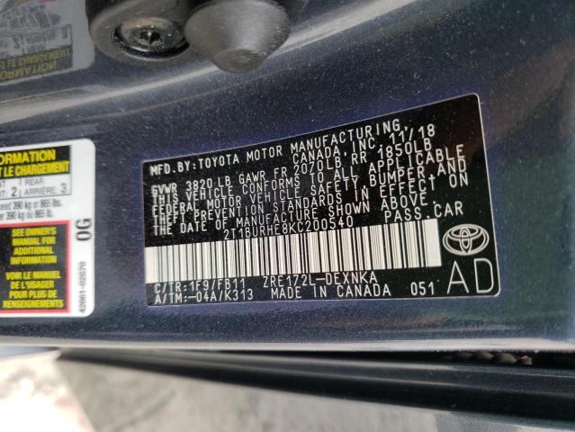 Photo 9 VIN: 2T1BURHE8KC200540 - TOYOTA COROLLA L 