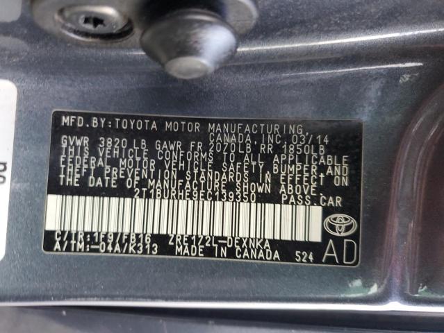 Photo 11 VIN: 2T1BURHE9EC139350 - TOYOTA COROLLA L 