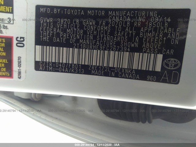 Photo 8 VIN: 2T1BURHE9FC267394 - TOYOTA COROLLA 