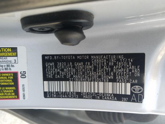 Photo 9 VIN: 2T1BURHE9FC305769 - TOYOTA COROLLA L 