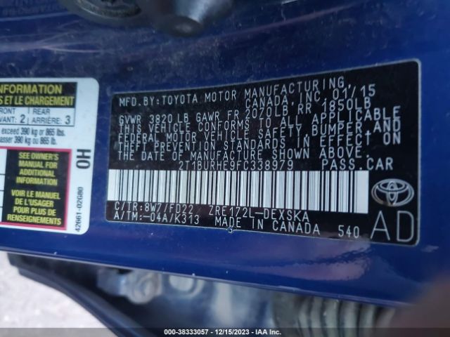 Photo 8 VIN: 2T1BURHE9FC338979 - TOYOTA COROLLA 