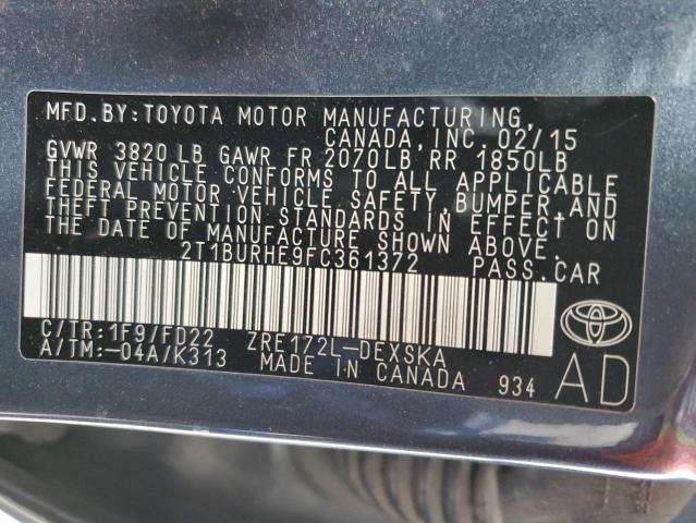 Photo 11 VIN: 2T1BURHE9FC361372 - TOYOTA COROLLA L 