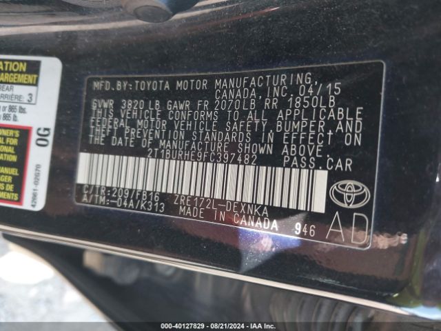 Photo 8 VIN: 2T1BURHE9FC397482 - TOYOTA COROLLA 