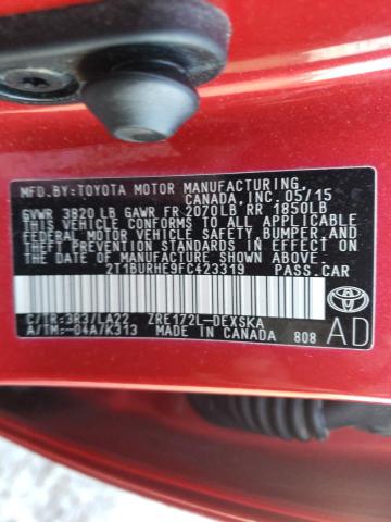 Photo 9 VIN: 2T1BURHE9FC423319 - TOYOTA COROLLA L 