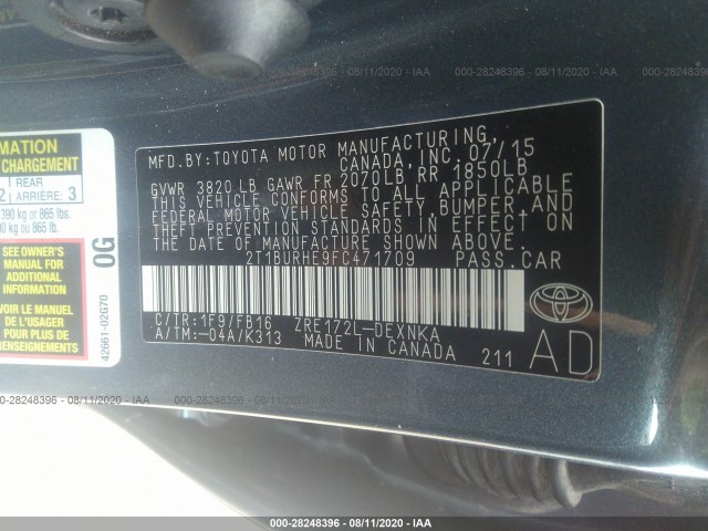 Photo 8 VIN: 2T1BURHE9FC471709 - TOYOTA COROLLA 