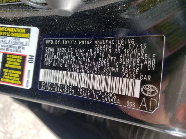 Photo 9 VIN: 2T1BURHE9FC478594 - TOYOTA COROLLA L 