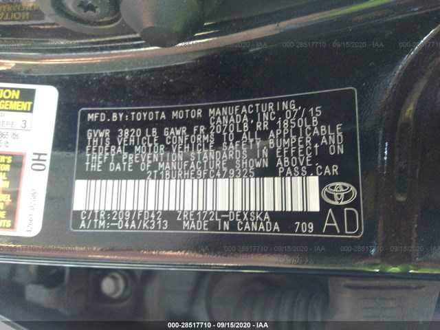 Photo 8 VIN: 2T1BURHE9FC479325 - TOYOTA COROLLA 