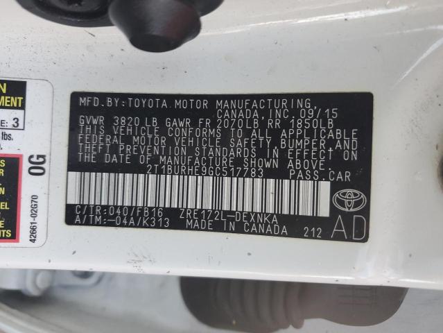 Photo 12 VIN: 2T1BURHE9GC517783 - TOYOTA COROLLA L 