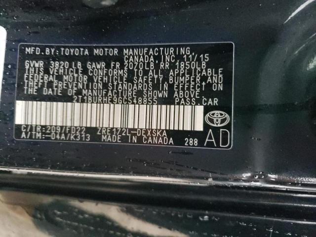 Photo 12 VIN: 2T1BURHE9GC548855 - TOYOTA COROLLA L 