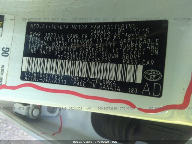 Photo 8 VIN: 2T1BURHE9GC555773 - TOYOTA COROLLA 